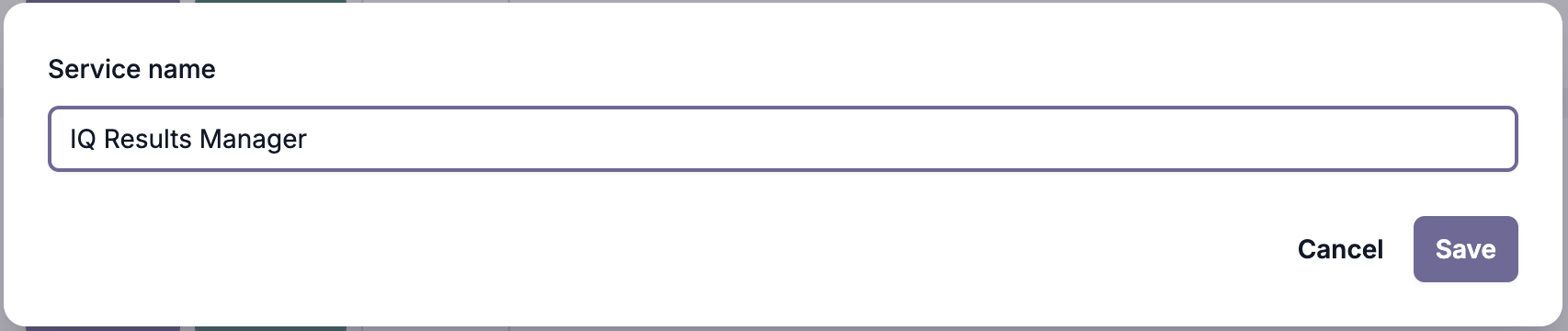 Step 2 Create the IQ Results Manager custom service (1)