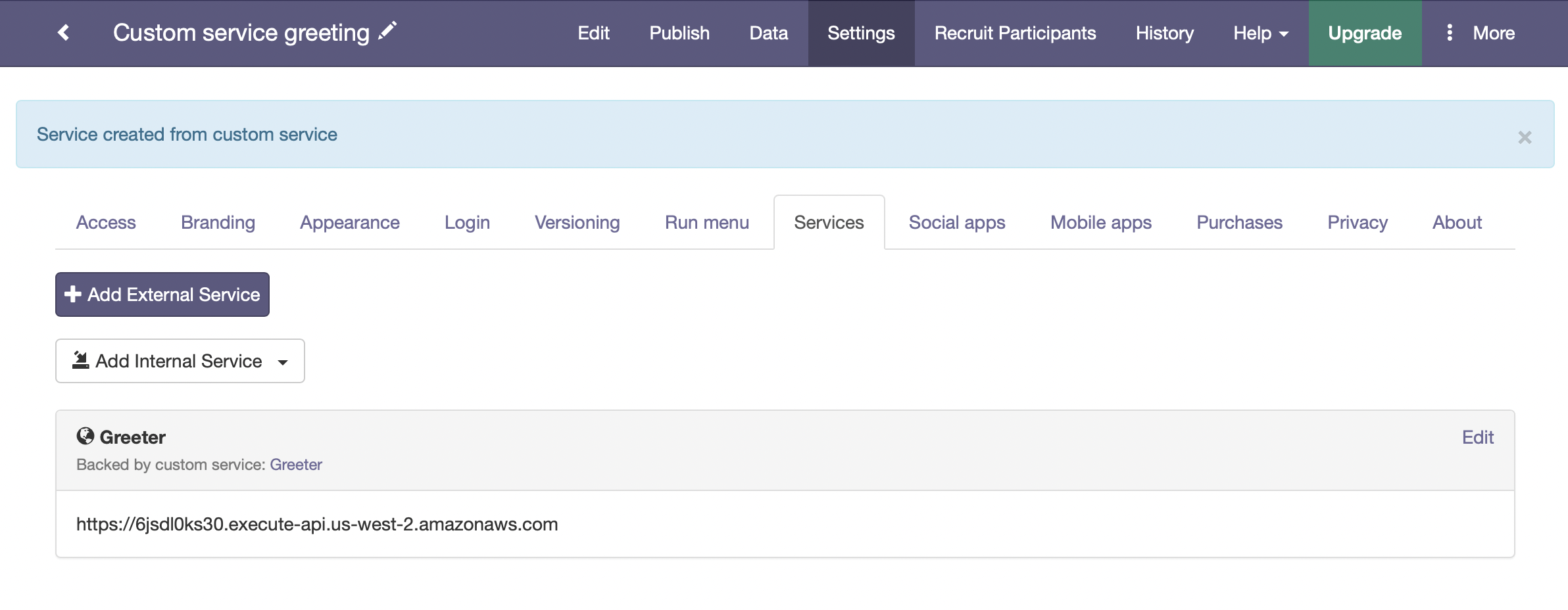 Step 4 Connect the custom service to a program (3)